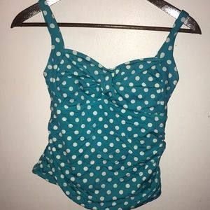Teal Polka Dot Bathing Suit Top